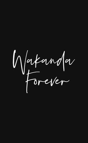 黑色背景上白色草書的 Wakanda Forever 文字 — Redmi Pad 2 9.7 壁紙