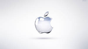 光滑玻璃Apple標誌漂浮在白色背景上