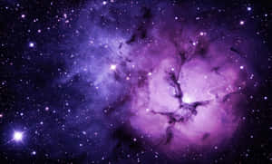 深空中帶有閃爍星光的紫色星雲 — 太空 壁紙