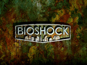 生鏽牆上帶有滴水的 Bioshock 標誌 — 生化奇兵 壁紙