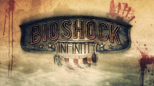 Bioshock Infinite 標誌，帶有血跡，背景為舊紙。