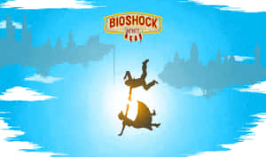 兩個墜落的人物，背景為藍天，帶有城市天際線倒影和Bioshock Infinite標誌。