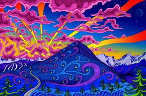 迷幻山景，雲霧繚繞，陽光普照。 — 迷幻 壁紙