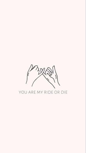兩隻手形成心形，附有文字you are my ride or die
