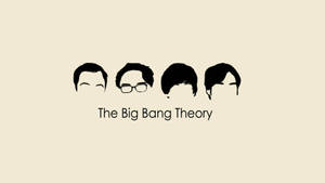米色背景上，《The Big Bang Theory》的四個黑色剪影頭像。 — 極簡美學 壁紙