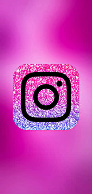Instagram 應用程式圖標，帶有閃粉粉紅和紫色背景。