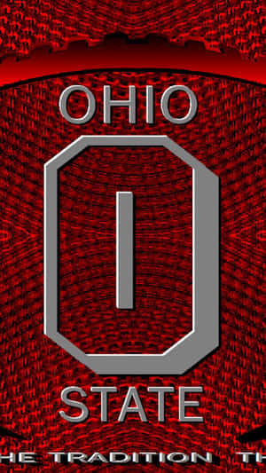 銀色俄亥俄州立大學標誌位於有紋理的紅色背景上。 — 俄亥俄州立大學美式足球 壁紙