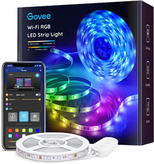 Govee Wi-Fi RGB LED燈帶，可透過智能手機應用程式控制，顯示顏色設定。