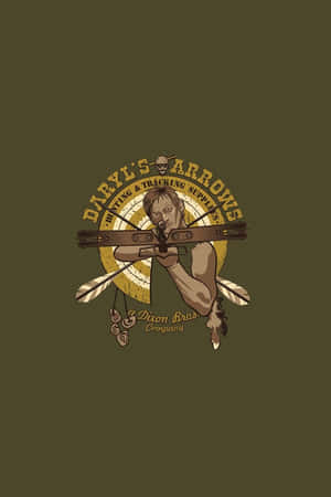 Daryl's Arrows 狩獵和追蹤用品標誌，一名男子手持十字弓。