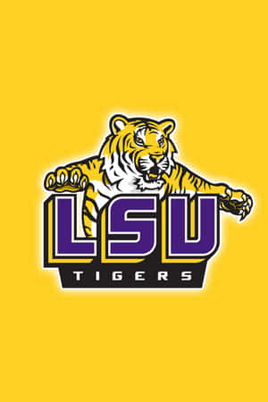 LSU Tigers 標誌，黃色背景上有一隻咆哮的老虎吉祥物
