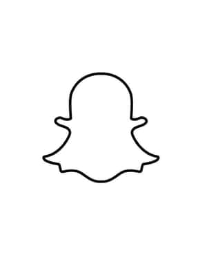 白色背景上黑色輪廓的Snapchat鬼魂標誌圖示