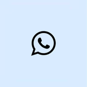 淺藍色背景上的黑色WhatsApp標誌
