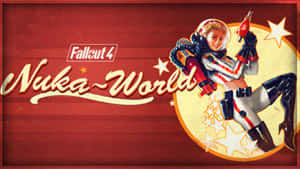 穿著太空衣、手持 Nuka-Cola 瓶子的 Fallout 4 Nuka-World 海報女郎。