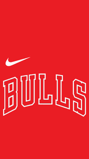 紅色背景上的Nike Bulls標誌 — 芝加哥公牛 壁紙