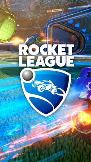 《Rocket League》遊戲標誌，賽車在霓虹場地上奔馳，帶有熾熱效果。