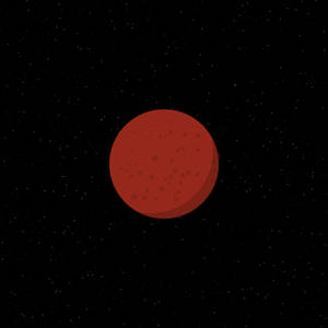 星場中有隕石坑的紅色行星