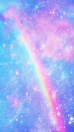 粉彩星系，彩虹穿過星場