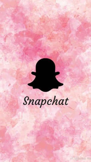 粉紅色水彩背景上的Snapchat標誌
