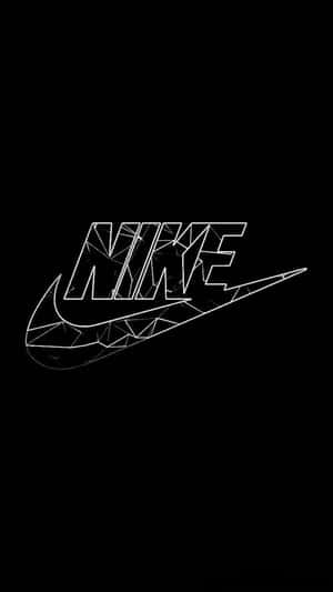 黑色背景上的白色幾何Nike標誌