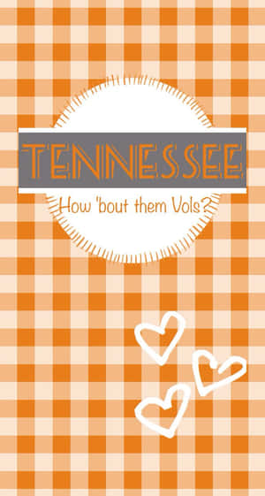 橙色和白色格子背景，附有 Tennessee 文字和心形。