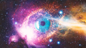 由彩色星雲和星星組成的太空巨眼。 — 行星 壁紙