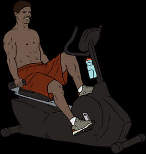 男子在健身車上運動