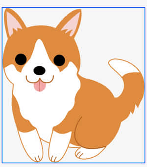 一隻開心嘅卡通哥基犬，有啡色同白色嘅毛，坐低同開心咁喘氣。 — Galaxy Z Flip 8 壁紙