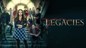 電視劇《Legacies》的演員站在發光的樓梯上，帶有標題標誌