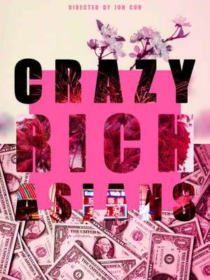 電影《Crazy Rich Asians》海報，有金錢和櫻花。 — 美學粉紅 壁紙