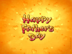 金色背景上帶有心形的Happy Father's Day祝福 — 自行車 壁紙