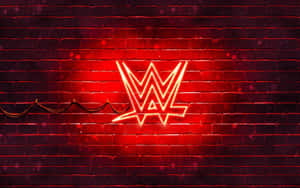 WWE霓虹標誌在夜晚的磚牆上發出紅光。 — Cia標誌 壁紙