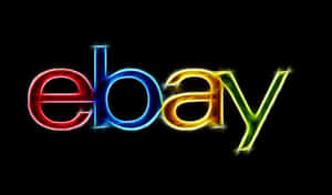 黑色背景上帶有發光霓虹字母的 Ebay 標誌