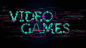在黑暗的數位背景上拼出 video games 的霓虹電路 — 遊戲 壁紙
