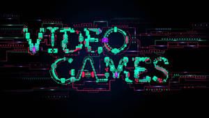 在黑暗的數位背景上拼出 video games 的霓虹電路。 — 遊戲 壁紙