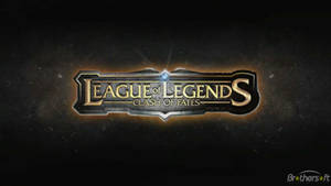 League of Legends Clash of Fates標誌，在深色背景上帶有發光金色文字。 — 英雄聯盟 壁紙