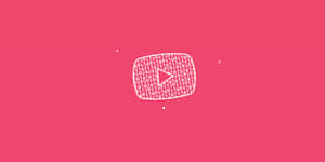 粉色背景上填滿二進制代碼的 YouTube 播放按鈕圖標 — YouTube 壁紙