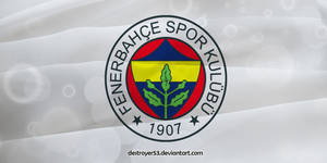 Fenerbahçe Spor Kulübü 標誌在白旗上，帶散景效果。