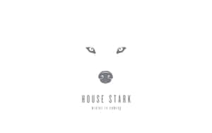 冰原狼標誌，附有文字 House Stark 和 winter is coming