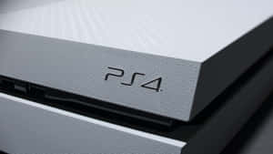 白色PlayStation 4遊戲主機特寫，帶有紋理表面和標誌。 — 遊戲 壁紙