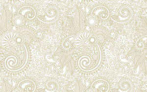 米色佩斯利圖案，在奶油色背景上帶有花卉旋轉和葉子圖案。