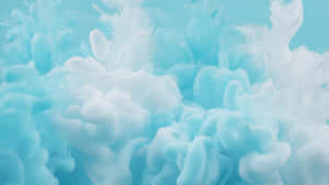 在平靜的抽象圖案中旋轉的白色和藍色墨水雲。 — 5120x2880 壁紙
