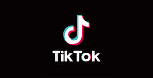 黑色背景上帶有粉紅色和青色漸變的TikTok標誌。