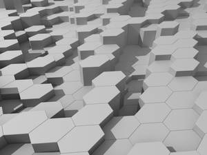 帶有陰影和高光的抽象3D六邊形圖案。