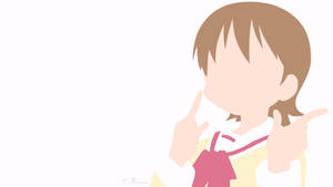 穿著校服的動漫女孩雙手指向前方。