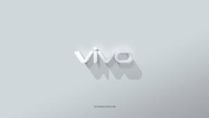 白色 vivo 標誌在灰色背景上帶有長陰影