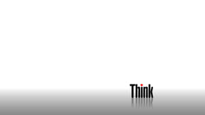 在漸變背景上，i上方有紅點的Think一詞。