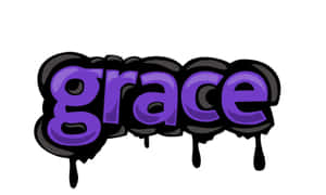 紫色帶黑色滴落和光澤高光的「grace」。 — 美景 壁紙