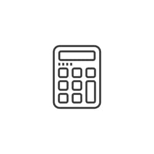 白色背景上計算機的黑色線條圖標 — iPad 第10代 壁紙