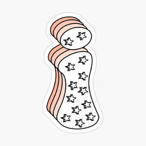 帶有蜜桃條紋和黑色星星的卡通腳