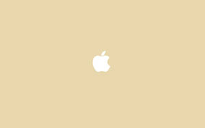 米色背景上的白色Apple標誌 — 蘋果 壁紙